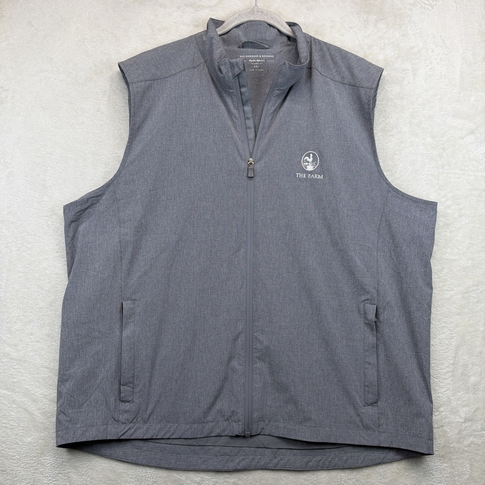 Holderness & Bourne Conrad Golf Vest Heathered Gray Quarter Zip Men's XXL